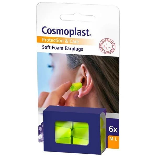 Tapones de espuma para los oidos COSMOPLAST, caja 6 uds - 6 ud - Imagen del producto en Findit