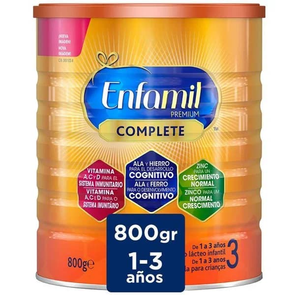 Leche de crecimiento 3 en polvo ENFAMIL COMPLETE, lata 800 g - 0.8 kg - Imagen del producto en Findit