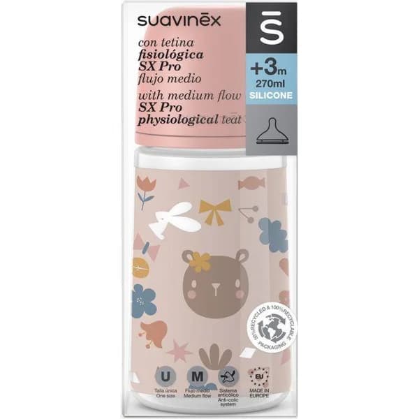Biberón tetina fisiológica silicona M 270 ml SUAVINEX, 1 ud - 1 ud - Imagen del producto en Findit