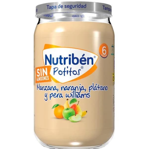Potito manzana, naranja, plátano, pera NUTRIBEN, tarrito 235 g - 0.24 kg - Imagen del producto en Findit