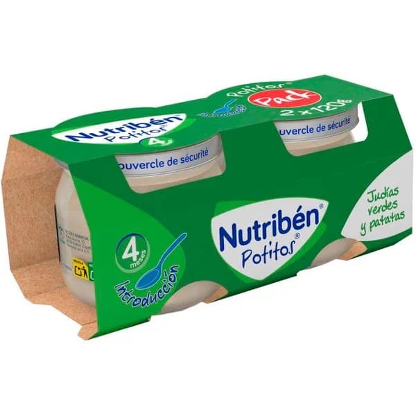 Potito de judías con patatas NUTRIBEN, pack 2x120 g - 0.24 kg - Imagen del producto en Findit