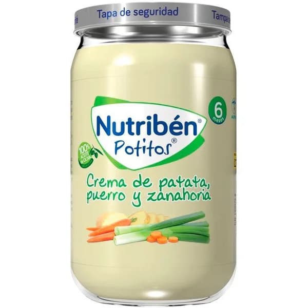 Potito crema de patata, puerro y zanahoria NUTRIBEN, tarro 235 g - 0.24 kg - Imagen del producto en Findit