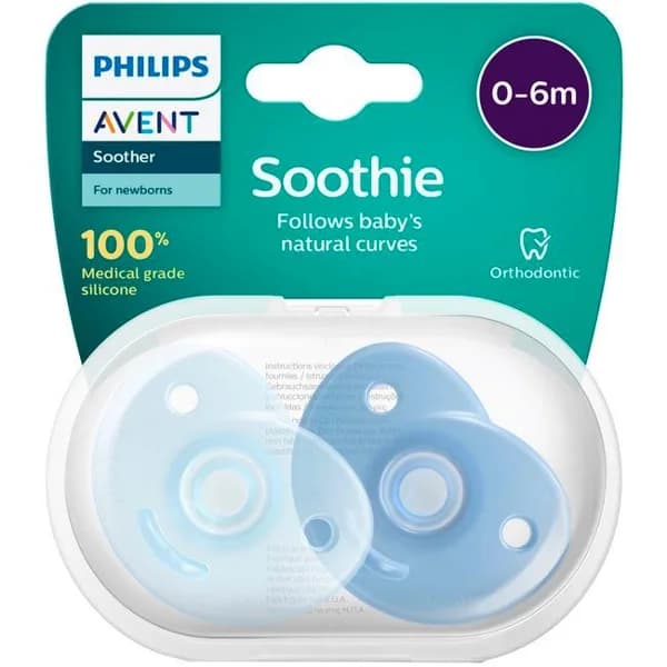 Chupete niño soothie 100% silicona 0-6 meses AVENT, pack 2 uds - 2 ud - Imagen del producto en Findit