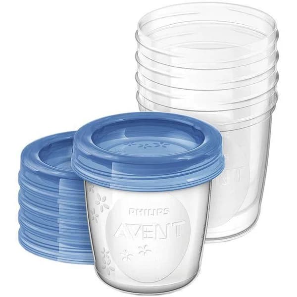 Recipiente para leche materna con tapa 180 ml AVENT, pack 5 uds - 5 ud - Imagen del producto en Findit