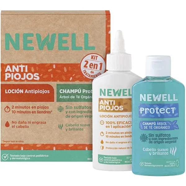 Kit tratamiento locion 100ml + champu 120 ml NEWELL, pack 1 ud - 1 ud - Imagen del producto en Findit