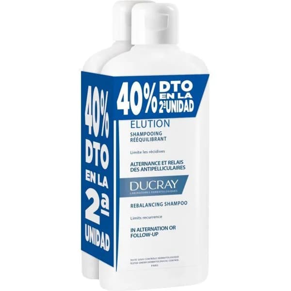 Champú reequilibrante DUCRAY ELUTION, pack 2x400 ml - 0.8 l - Imagen del producto en Findit
