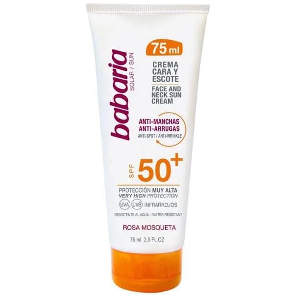 Crema facial solar rosa SPF50 BABARIA, tubo 75 ml - 0.08 l - Imagen del producto en Findit