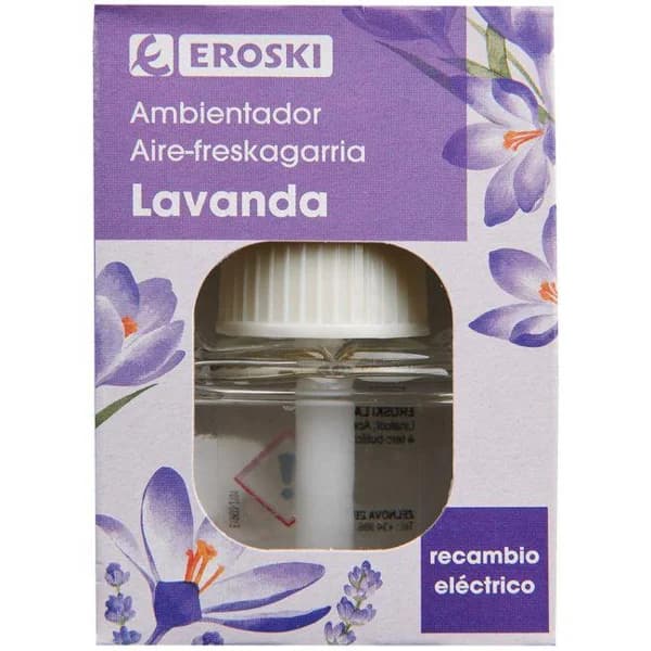 Ambientador eléctrico lavanda EROSKI, recambio 1 ud - 1 ud - Imagen del producto en Findit