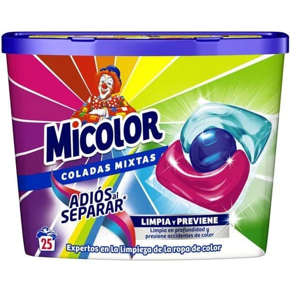 Detergente triocápsulas MICOLOR ADIOS AL SEPARAR, caja 25 dosis - 25 ud - Imagen del producto en Findit