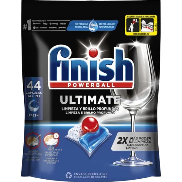 Lavavajilla máquina FINISH ULTIMATE, bolsa 44 dosis - 1 ud - Imagen del producto en Findit