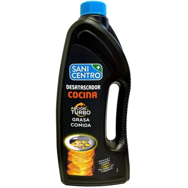 Desatascador cocina acción turbo SANICENTRO, botella 1 litro - 1 l - Imagen del producto en Findit