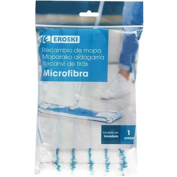 Mopa microfibra EROSKI, recambio 1 ud - 1 ud - Imagen del producto en Findit