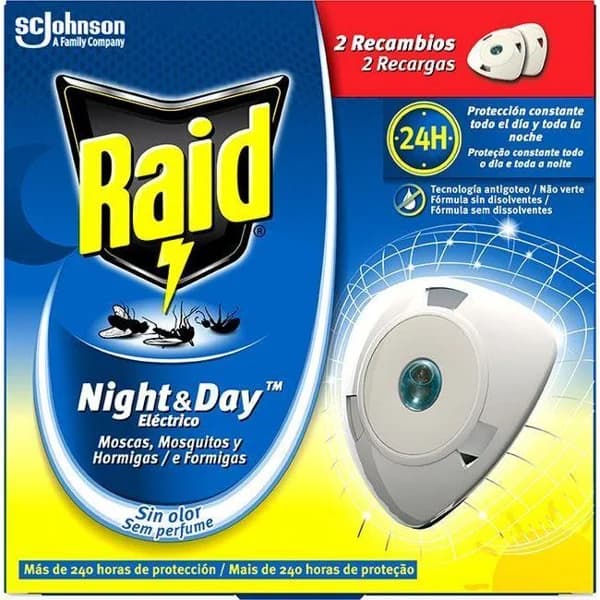 Insecticida eléctrico night&day RAID, recambio 2 uds. - 1 ud - Imagen del producto en Findit