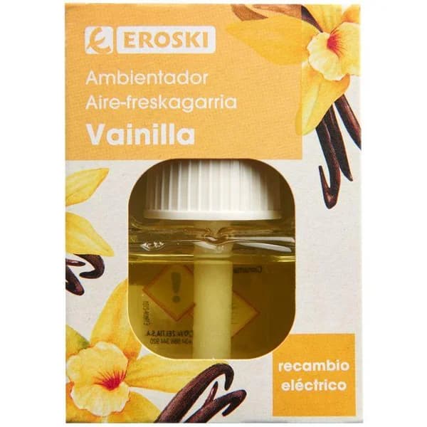 Ambientador eléctrico de vainilla EROSKI, recambio 1 ud - 1 ud - Imagen del producto en Findit