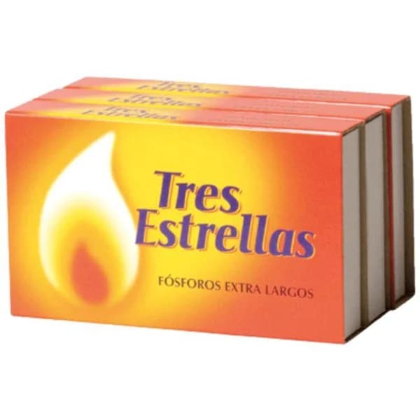 Fósforo extra largo TRES ESTRELLAS, caja 3 unid. - 1 ud - Imagen del producto en Findit