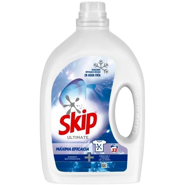 Detergente líquido máx. eficacia SKIP ULTIMATE, garrafa 33 dosis - 33 ud - Imagen del producto en Findit