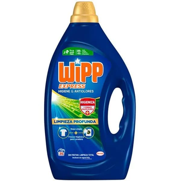 Detergente en gel  antiolores WIPP, garrafa 35 dosis - 35 ud - Imagen del producto en Findit