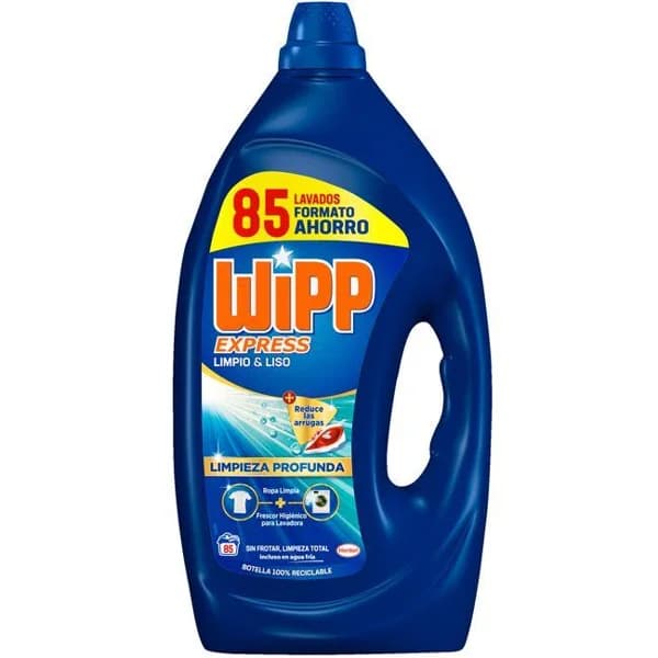 Detergente en gel  WIPP LIMPIO Y LISO, garrafa 85 dosis - 85 ud - Imagen del producto en Findit