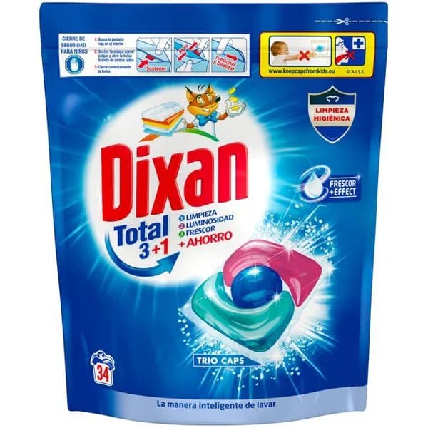 Detergente Triocápsulas DIXAN, bolsa 34 dosis - 34 ud - Imagen del producto en Findit
