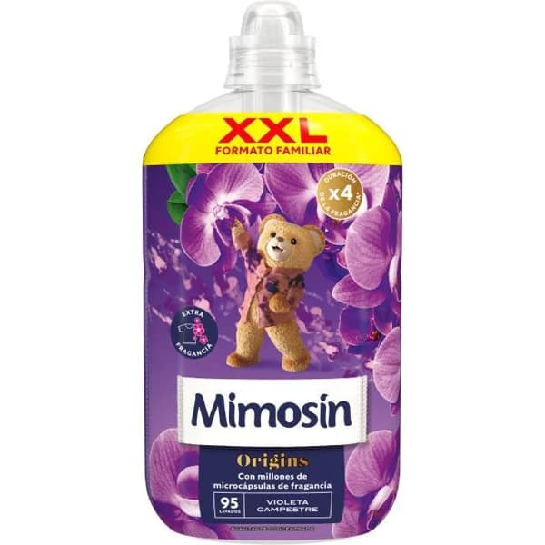 Suavizante violeta campestre MIMOSÍN ORIGINS, botella 95 dosis - 95 ud - Imagen del producto en Findit