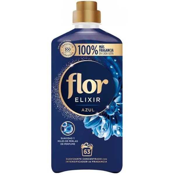Suavizante FLOR ELIXIR AZUL, botella 63 dosis - 63 ud - Imagen del producto en Findit