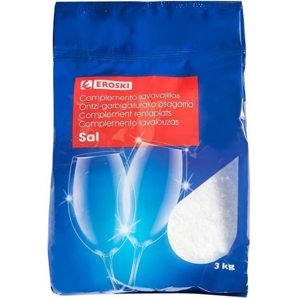 Sal lavavajillas máquina EROSKI, bolsa 3 kg - 3 kg - Imagen del producto en Findit