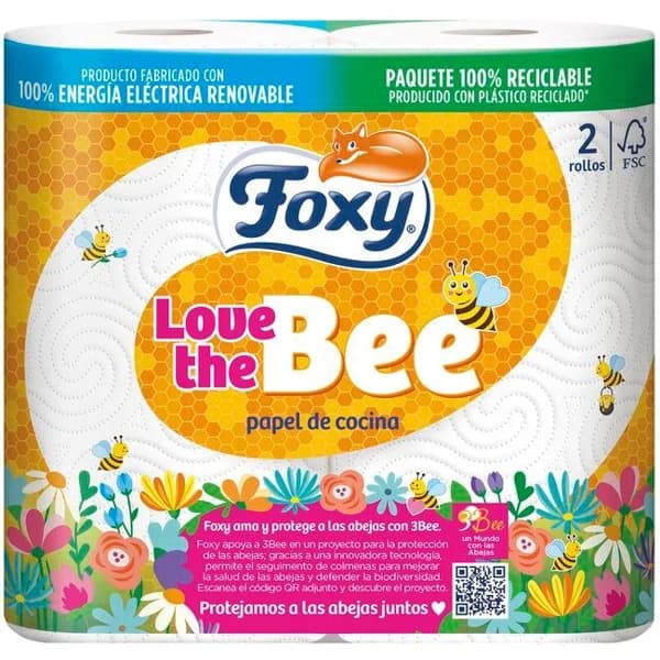 Papel de cocina Love In The Bee FOXY, paquete 2 rollos - 2 ud - Imagen del producto en Findit