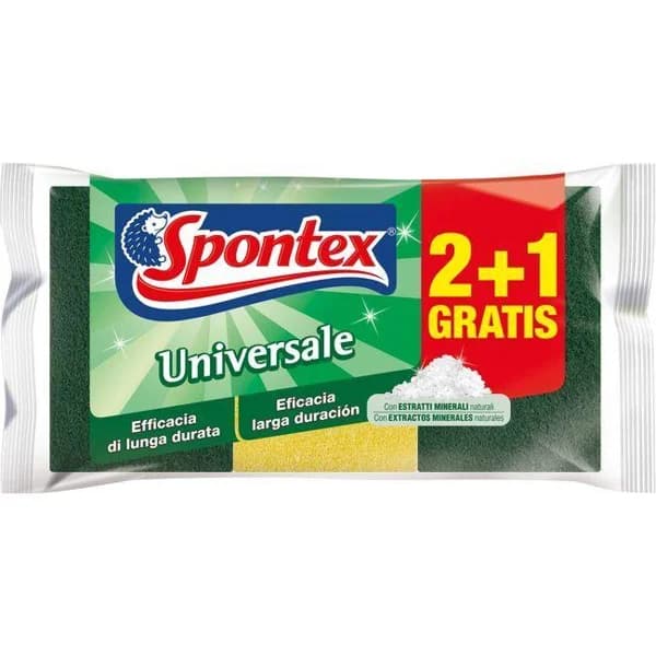 Estropajo de fibra con esponja SPONTEX, pack 2+1 uds. - 1 ud - Imagen del producto en Findit