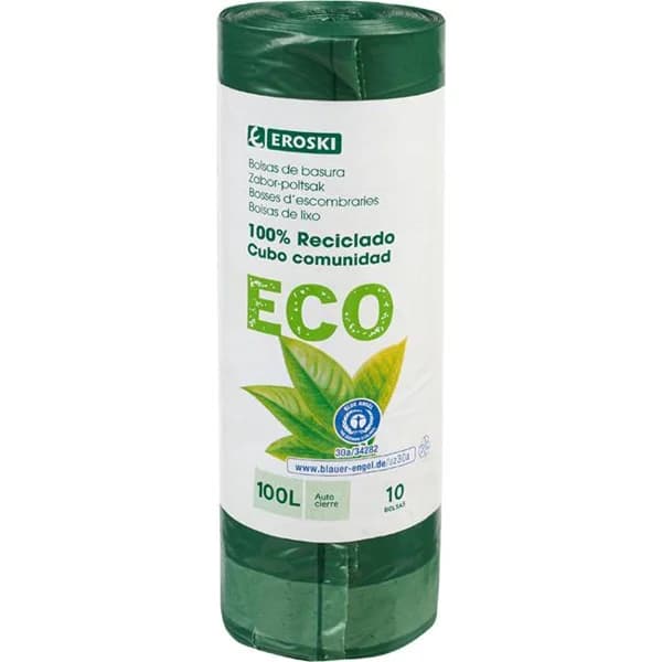 Bolsa basura industrial 100 l. EROSKI Bio/ECO, paquete 10 uds - 10 ud - Imagen del producto en Findit