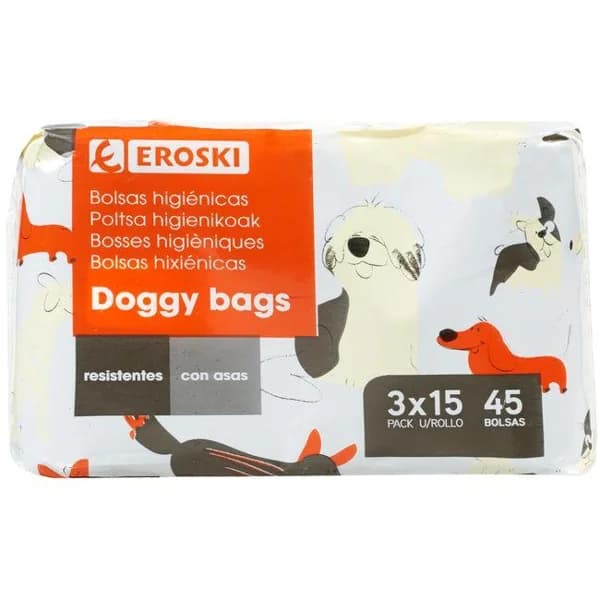 Bolsa higiénica para mascota EROSKI, paquete 45 uds - 45 ud - Imagen del producto en Findit