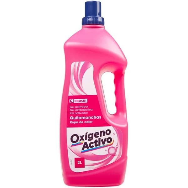 Gel activo quitamanchas oxi color EROSKI, garrafa 2 litros - 2 ud - Imagen del producto en Findit