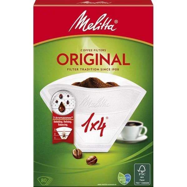 Filtro de café 1x4 MELITTA, caja 80 uds - 80 ud - Imagen del producto en Findit