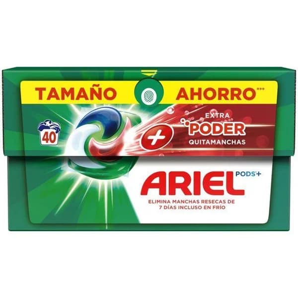 Detergente en cápsulas ARIEL EXTRA PODER OXI, caja 40 dosis - 1 ud - Imagen del producto en Findit