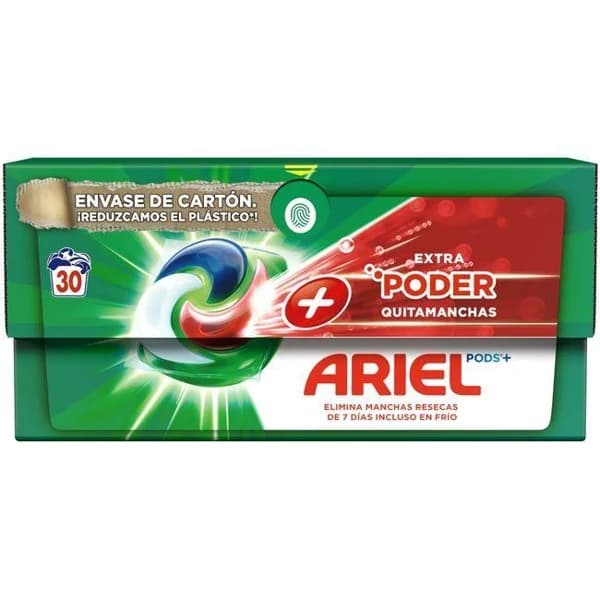 Detergente en cápsulas ARIEL EXTRA PODER OXI, caja 30 dosis - 30 ud - Imagen del producto en Findit