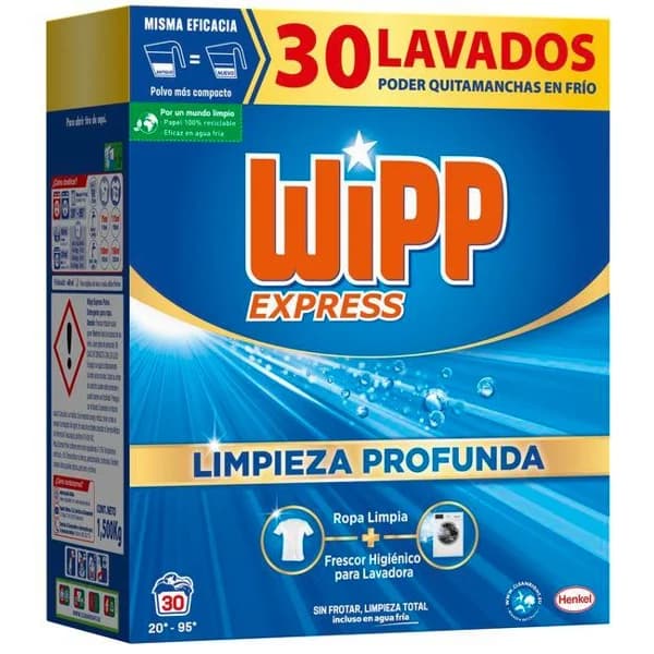 Detergente en polvo azul WIPP, maleta 30 dosis - 30 ud - Imagen del producto en Findit