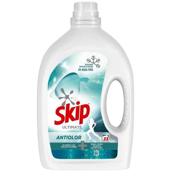 Detergente líquido anti olores SKIP ULTIMATE, garrafa 33 dosis - 33 ud - Imagen del producto en Findit