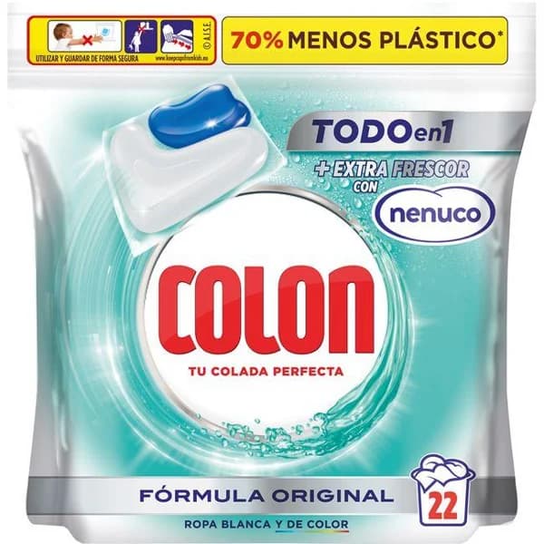 Detergente gel en cápsulas nenuco COLON, bolsa 22 dosis - 22 ud - Imagen del producto en Findit