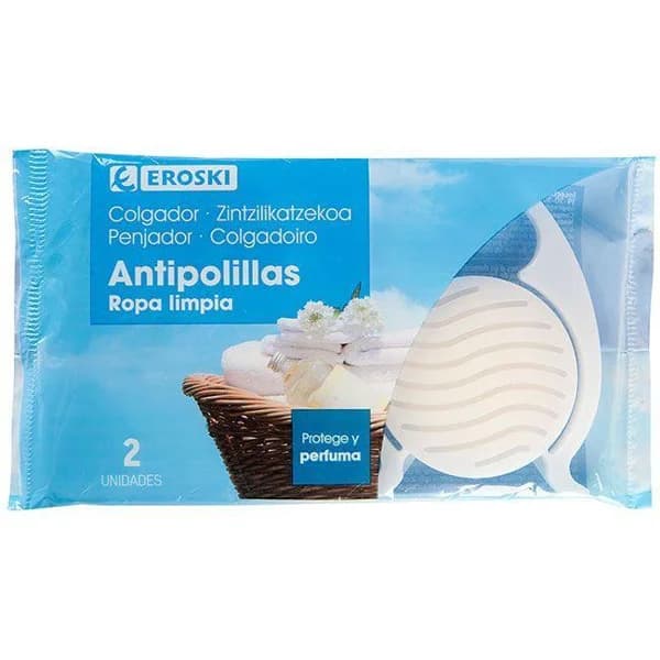 Colgador antipolillas ropa limpia EROSKI, pack 2 uds - 2 ud - Imagen del producto en Findit