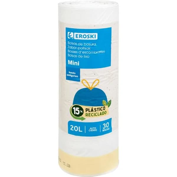 Bolsa de basura mini EROSKI, paquete 30 uds - 30 ud - Imagen del producto en Findit