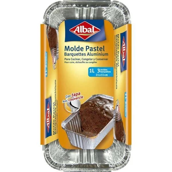 Molde para pastel 22x11cm 1 litro ALBAL, pack 3 uds - 3 ud - Imagen del producto en Findit