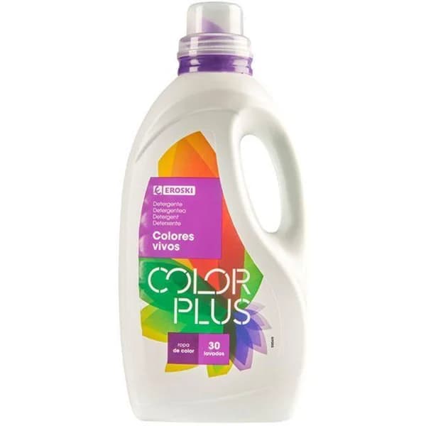Detergente líquido color EROSKI, garrafa 30 dosis - 30 ud - Imagen del producto en Findit