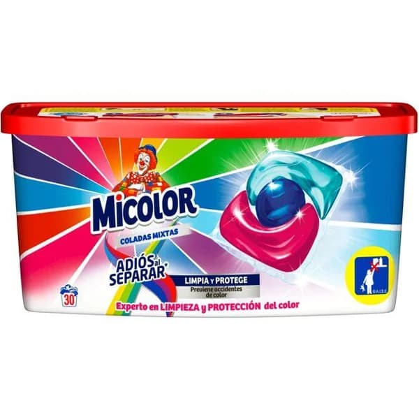 Detergente triocaps MICOLOR ADIOS AL SEPARAR, caja 30 dosis - 30 ud - Imagen del producto en Findit