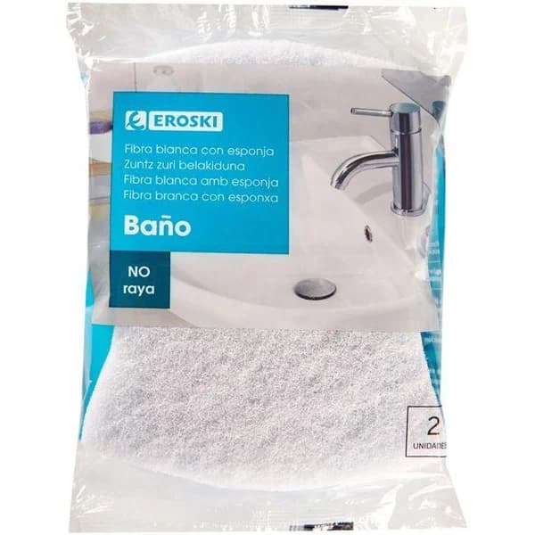 Estropajo para baño con esponja EROSKI, pack 2 uds - 2 ud - Imagen del producto en Findit