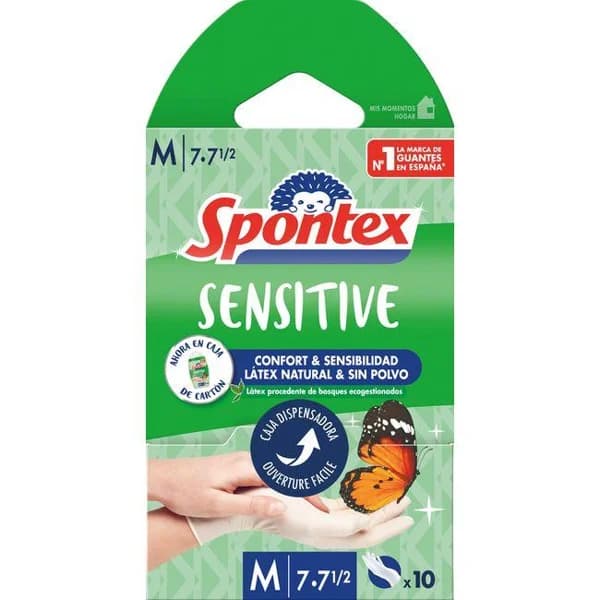 Guante latex Talla M SPONTEX, caja 10 uds - 10 ud - Imagen del producto en Findit
