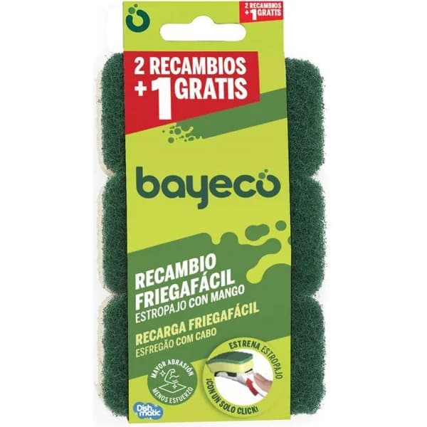 Recambio verde para estropajo con mango BAYECO, pack 2 unid. - 1 ud - Imagen del producto en Findit