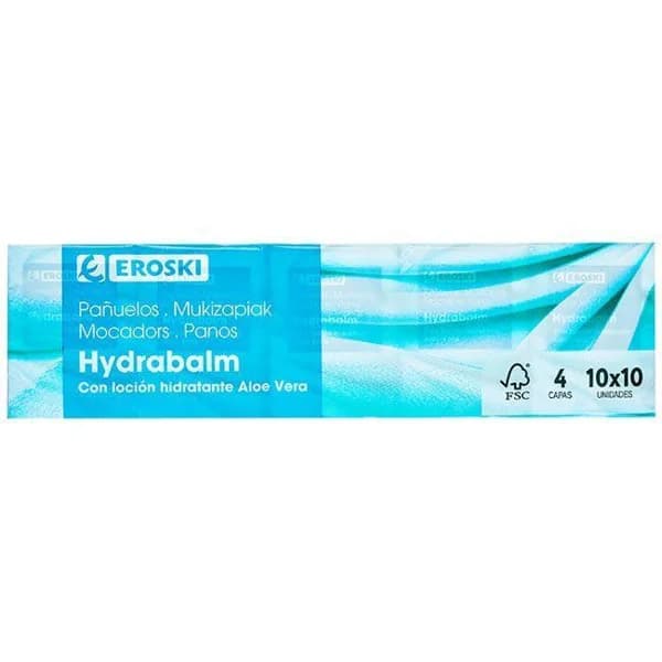 Pañuelo de papel hidratante EROSKI, paquete 10 uds. - 1 ud - Imagen del producto en Findit