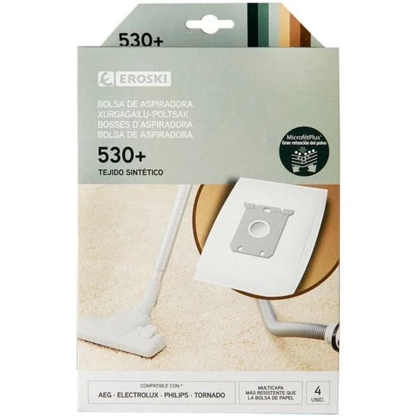 Bolsa de aspirador 530+ EROSKI, pack 4 uds - 1 ud - Imagen del producto en Findit