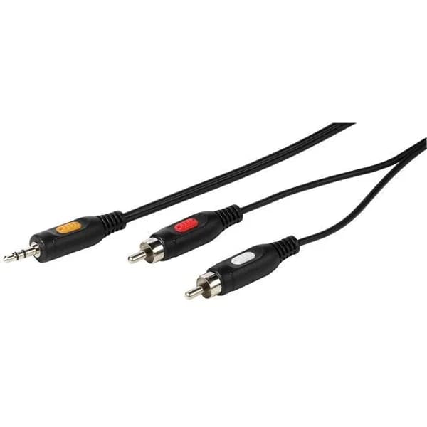 Cable Jack 3,5 mm macho a 2 RCA macho 46031 VIVANCO, 2,5 metros - 1 ud - Imagen del producto en Findit