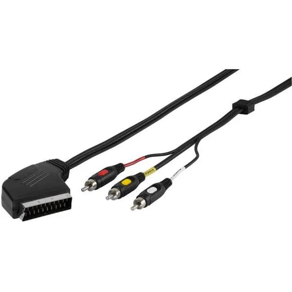 Cable euroconector Scart 21 pin 3 RCA In/Out  47017 VIVANCO, 2 m - 1 ud - Imagen del producto en Findit