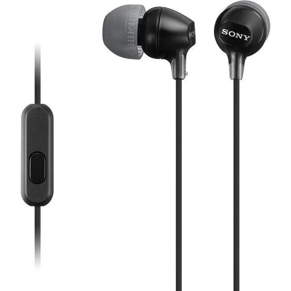 Auriculares de botón negro con micrófono MDR-EX15APB SONY - 15 ud - Imagen del producto en Findit